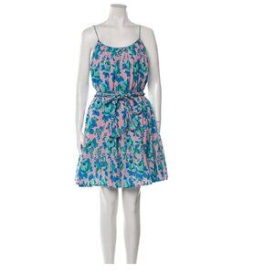 RHODE Nala Pop Floral Pink & Blue Mini Dress - Size S